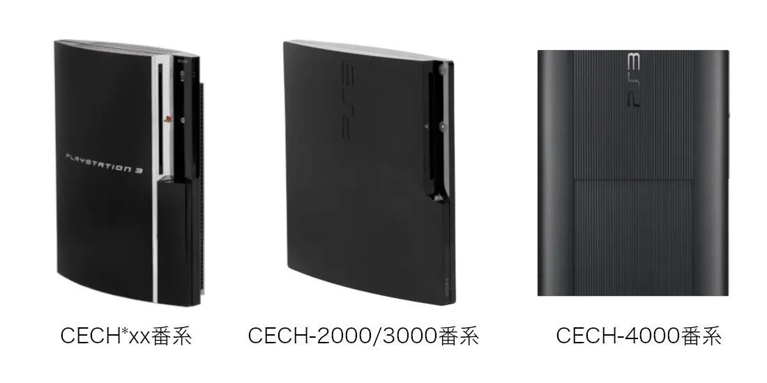 PS3のモデルごとの外見の違い