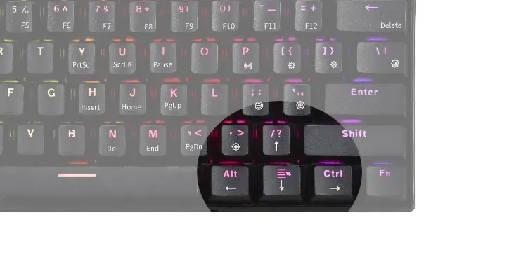 60%キーボードでは矢印キーの代替で/?キーが潰れてしまう